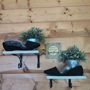 Mia Lynne D'Orsay Ballet Flats Comfort Black Fabric Slip On Pointed Toe Size 7 M